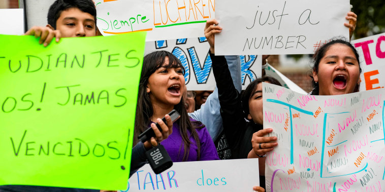 Students protest to oppose the state takeover of HISD