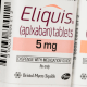 Bottles of Eliquis (Apixaban) prescription pharmaceuticals photographed in a pharmacy in Remington, Virginia, on February 26, 2019.